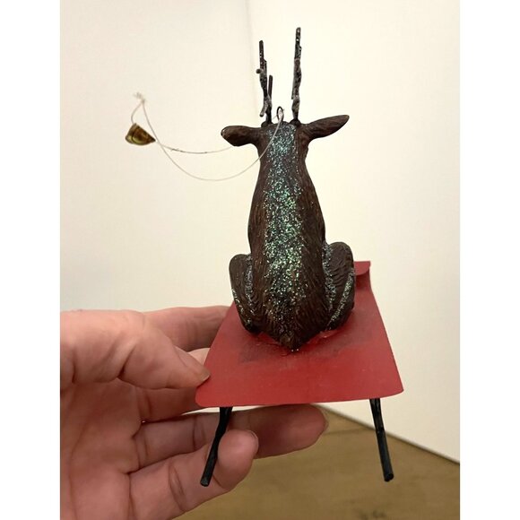 VNT Reindeer On Sled Christmas Ornament - Picture 5 of 5